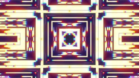 Symmetrical shiny shape glitch interference screen illustration background new Stock Illustration