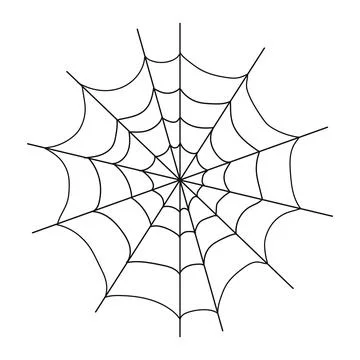 Symmetrical spider web vector icon isolated on white background halloween イラスト素材