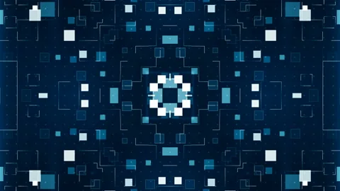 Symmetrical Technological Pattern seamless abstract background Stock Footage 88629036