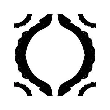 Symmetrical Textured Graphic Element Vector  Abstract Ornamental Design, Deco Stock Illustration