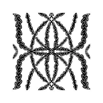 Symmetrical Textured Graphic Element Vector  Abstract Ornamental Design, Deco Stock Illustration