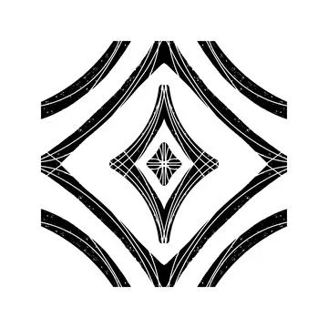 Symmetrical Textured Graphic Element Vector  Abstract Ornamental Design, Deco Stock Illustration