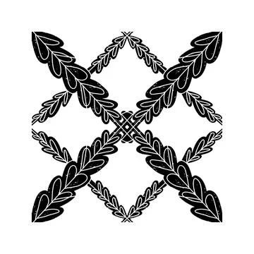 Symmetrical Textured Graphic Element Vector  Abstract Ornamental Design, Deco 스톡 일러스트
