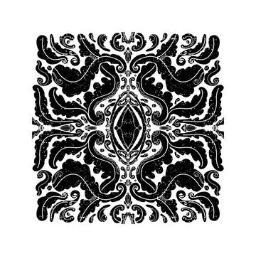 Symmetrical Textured Graphic Element Vector  Abstract Ornamental Design, Deco Stock Illustration