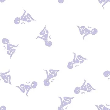 Symmetrical tonic neck reflex glyph seamless pattern Stock Illustration
