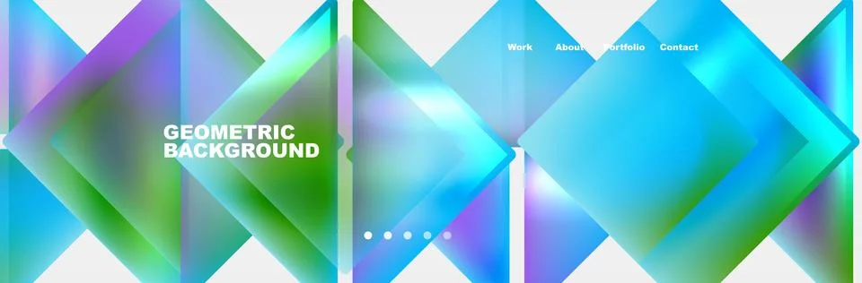 Symmetrical triangle pattern in vibrant rainbow hues on an azure background Illustrazione stock