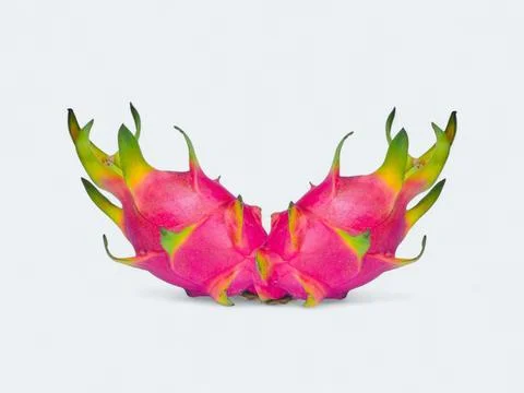 Symmetrical Two Dragon Fruit Composition Stock Photos