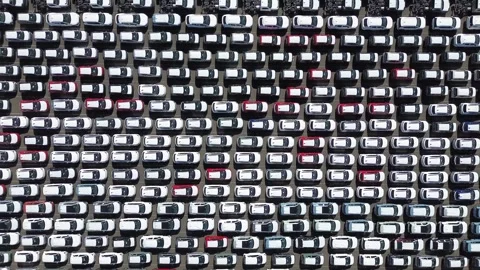 Symmetrical Vehicle Rows Stock Footage 334902876