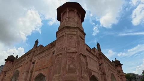 Symmetrical View of Lalbagh Fort | Old Dhaka Heritage Landmark | 4K Video Stock-Footage 341348218