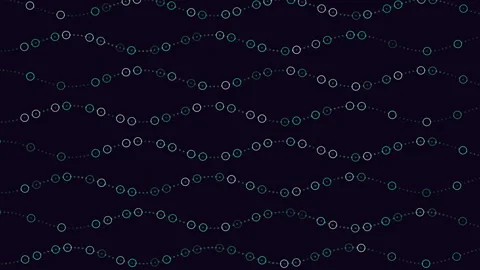 Symmetrical wave pattern green and white lines on black background Video stock 258925650