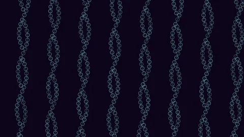 Symmetrical wavy lines seamless pattern of connected circles on dark background Stock-Footage 297607254