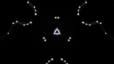 Symmetrical White Plexus Network on Black Background Stock Footage 332787370