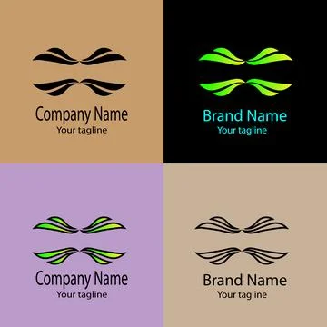 Symmetrical Wing Pair logo design Stock Illustration