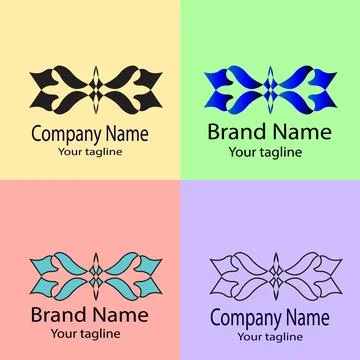 Symmetrical Winged X logo Stock Illustration