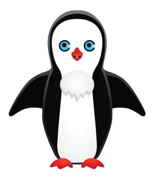 Symmetrically drawn penguin Stock Illustration