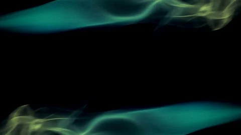 Symmetrically moving colored smoke on a black background. Stockbeeldmateriaal 123969920