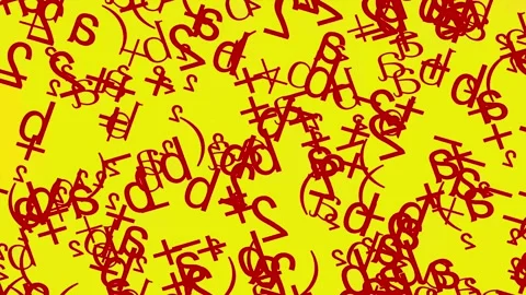Symmetrically Rotating Red Math Symbols And Numbers Seamless Loop Stock Footage 343093023