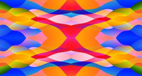 Symmetry and reflection retro seamless pattern. Abstract multicolor gradien.. Stock Illustration