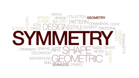 Symmetry animated word cloud, text design animation. Kinetic typography. Stock Footage 78494244