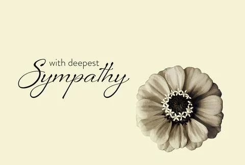 Sympathy card with a flower illustration Stock Illustration