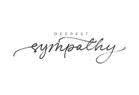With sympathy hand drawn vector line calligraphy. Stock Illustration