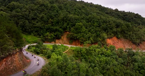 Symphony of engines, dance on two wheels, Ha Giang Loop where every soul Stock Footage 283742566