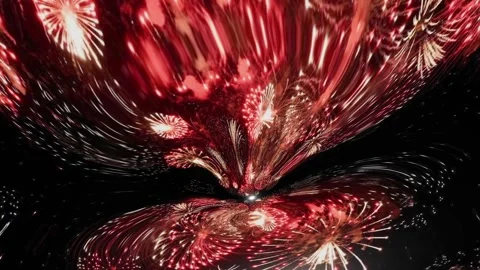A Symphony of Light: Dazzling Fireworks on a Math Model. Stock-Footage 266064465
