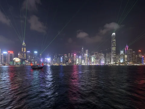 Symphony of Lights Timelapse 4K Hong Kong Stock Footage 71979024