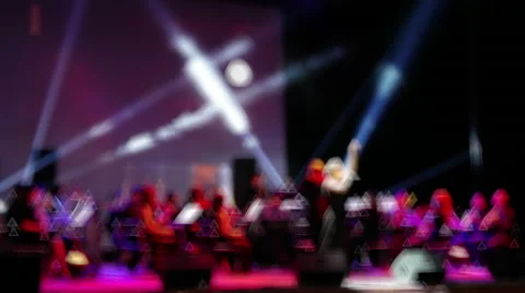 Symphony Orchestra Performance In The Concert Hall Defocus Background Stock Footage 59974587