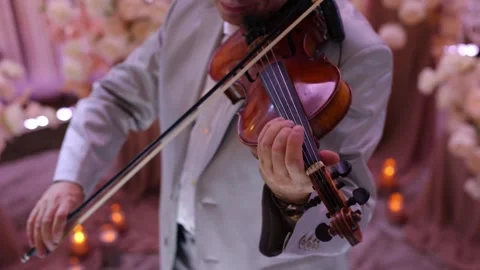 Symphony orchestra on stage, hands playing violin. Stock Footage 314887609