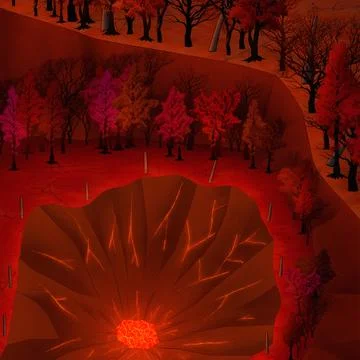 Symphony in The Red Valley Stock Illustration