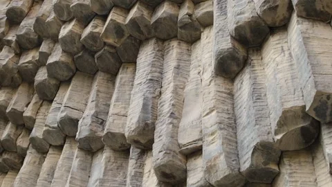 Symphony of Stones, Armenia. Hexagonal stone formations create a striking Stock Footage 345731682