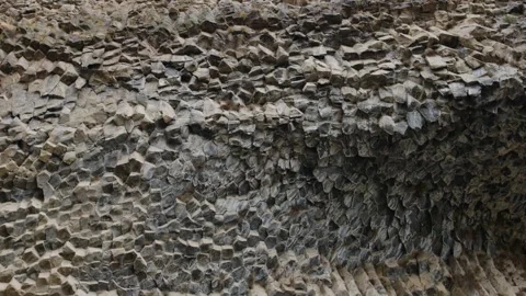 Symphony of Stones, Armenia. Unique geological formations of hexagonal basalt Stock Footage 345731653
