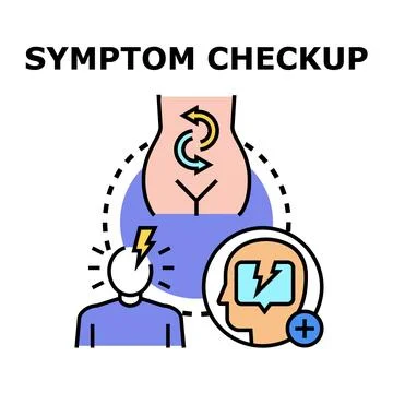 Symptom checkup concept, patient having health problems Stock Illustration
