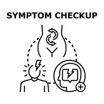 Symptom checkup concept, patient having health problems Stock Illustration