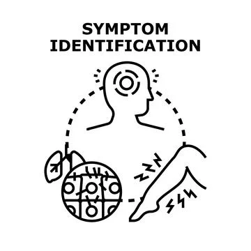 Symptom identification process for various health conditions Stock Illustration
