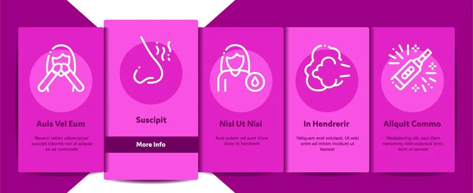 Symptomps Of Pregnancy Element Vector Onboarding Illustrazione stock