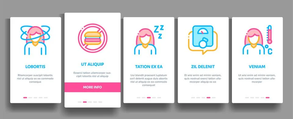 Symptomps Of Pregnancy Element Vector Onboarding Stock Illustration