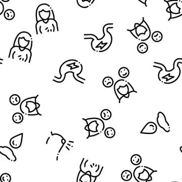 Symptomps Of Pregnancy Seamless Pattern Illustrazione stock