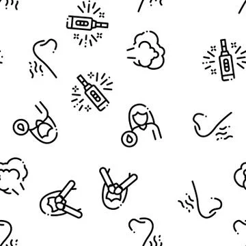 Symptomps Of Pregnancy Seamless Pattern Vector Stock Illustration