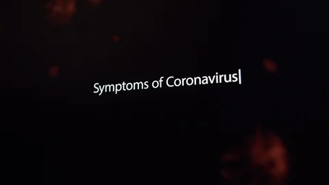 Symptoms of Coronavirus web search request Stock Footage 128534623