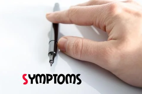 Symptoms text concept Stock Photos
