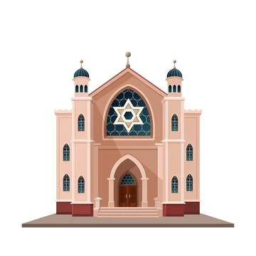 Synagogue building. isolated vector illustration. Stock Illustration