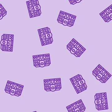 Synagogue building jewish line vector seamless pattern Ilustración de archivo