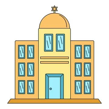 Synagogue building showing a star of david Stock Illustration