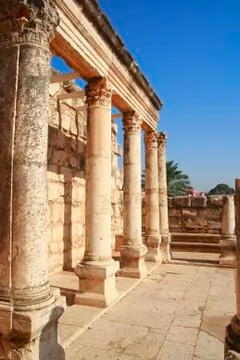 Synagogue in capernaum Stock Photos