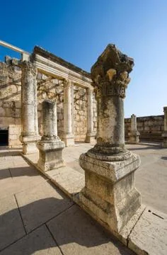 The synagogue of Capernaum Foto stock