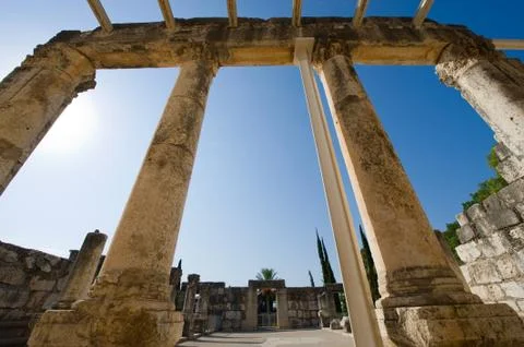 The synagogue of Capernaum Foto stock