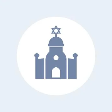 Synagogue icon isolated on white Stock Illustration