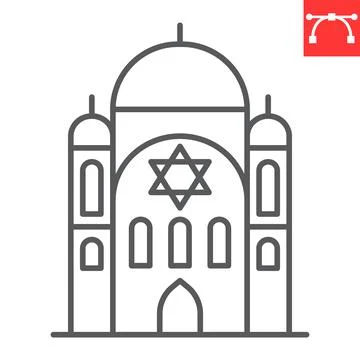 Synagogue line icon Stock Illustration